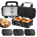 3-in-1 Waffle, Sandwich & Pancake Maker with Removable Nonstick Plates