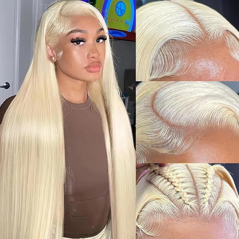613 Lace Front Wig 200% Density 26 Inch Straight 13x6 HD Transparent Lace Frontal - Glueless Pre Plucked with Baby Hair, Variation of THIS listing