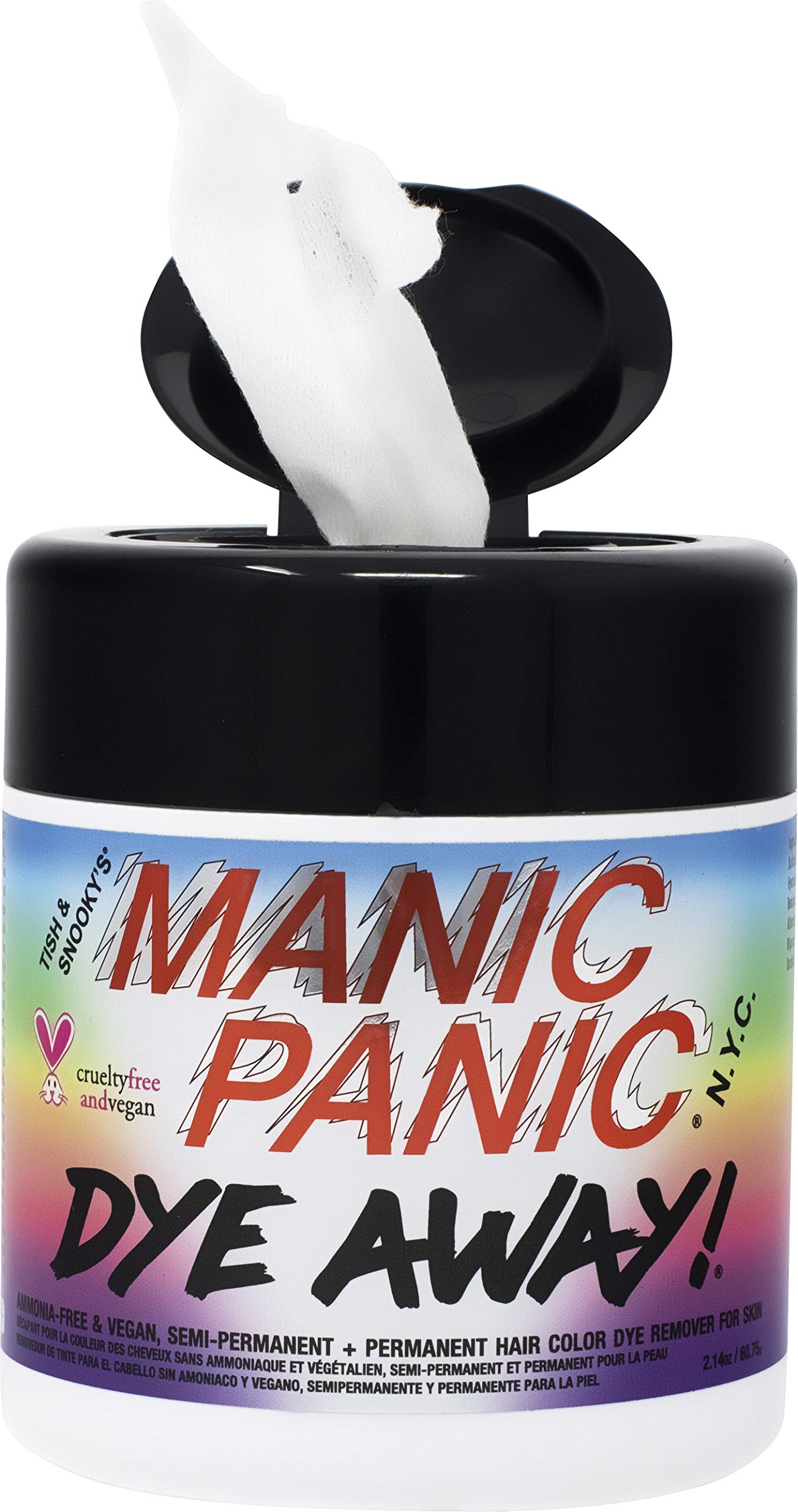 MANIC PANIC Dye Away Hair Dye Remover Wipes - Ammonia-Free Hair Color Remover Wipes for Adults - Removes Semi-Permanent & Permanent Color from Skin - Vegan & Cruelty-Free (50 Count)