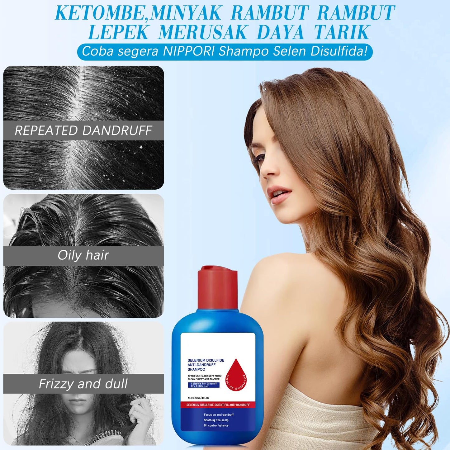 Nipori Shampoo,Nipori Oil Control Refreshing Anti-Dandruff Cleansing Shampoo,Anti Hair Loss for Men and Women