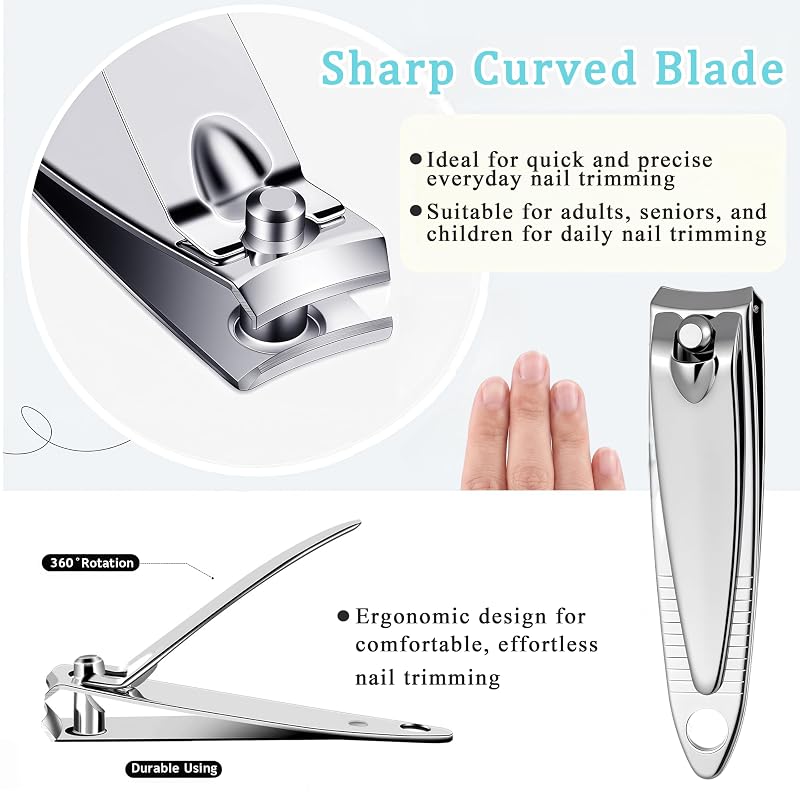 200 Pcs Fingernail Clippers Bulk Set with Keychain Loop - Stainless Steel Nail Clippers for Women & Men (Variation: 200 PCS)