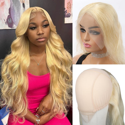 EINbeauty Pre-sewn 13x4 Frontal HD Lace with Elastic Cap – Body Wave Human Hair Frontal with Baby Hair, Bleach & Dye Friendly, Beginner Friendly 14 Inch 613 Blonde