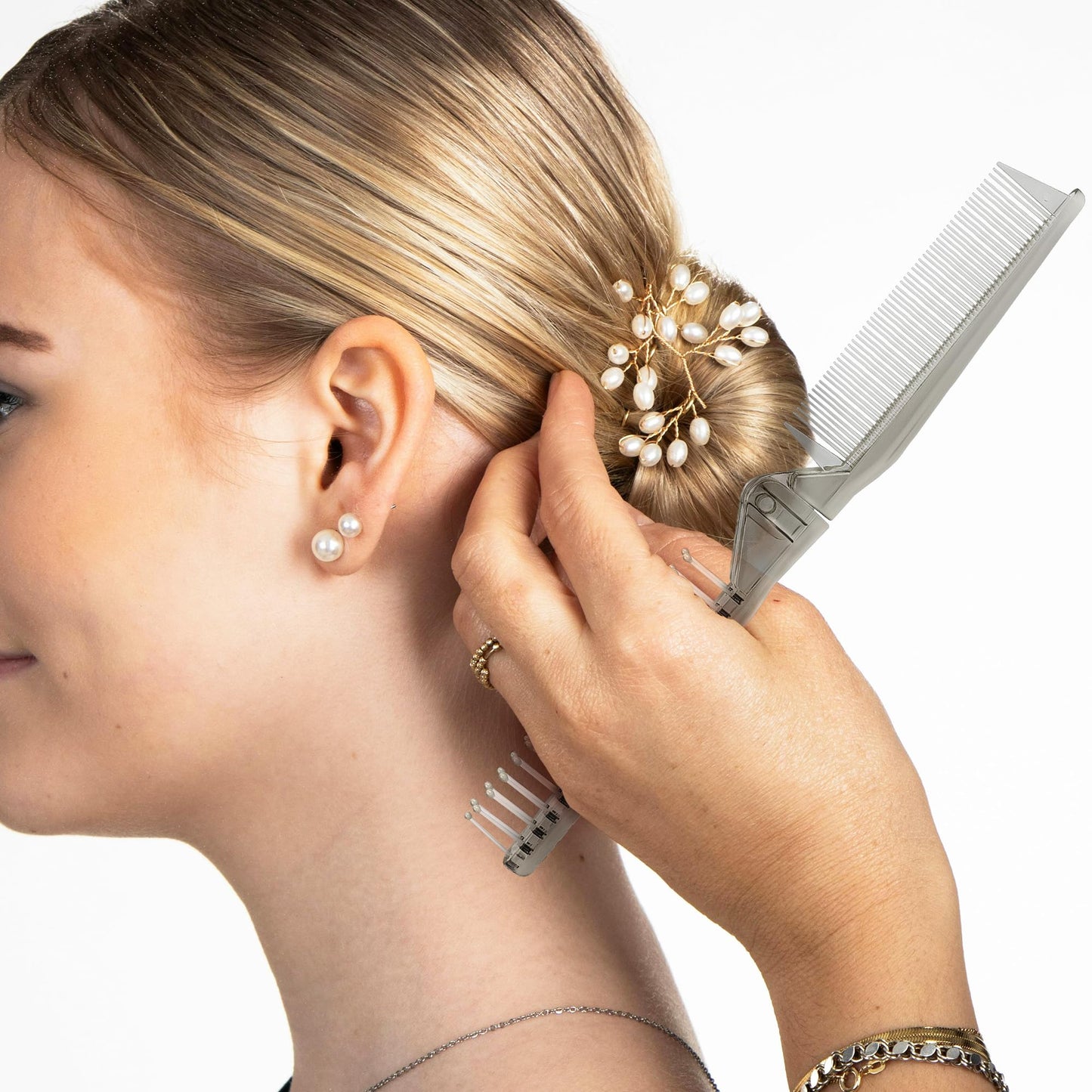 SHIDOW Folding Travel Comb – Compact Mini Hair Comb for Purse, Pocket or On-the-Go Use, Small Wide Tooth Comb for Women & Men, Lightweight & Foldable Design for Hair Styling and Detangling - Gray