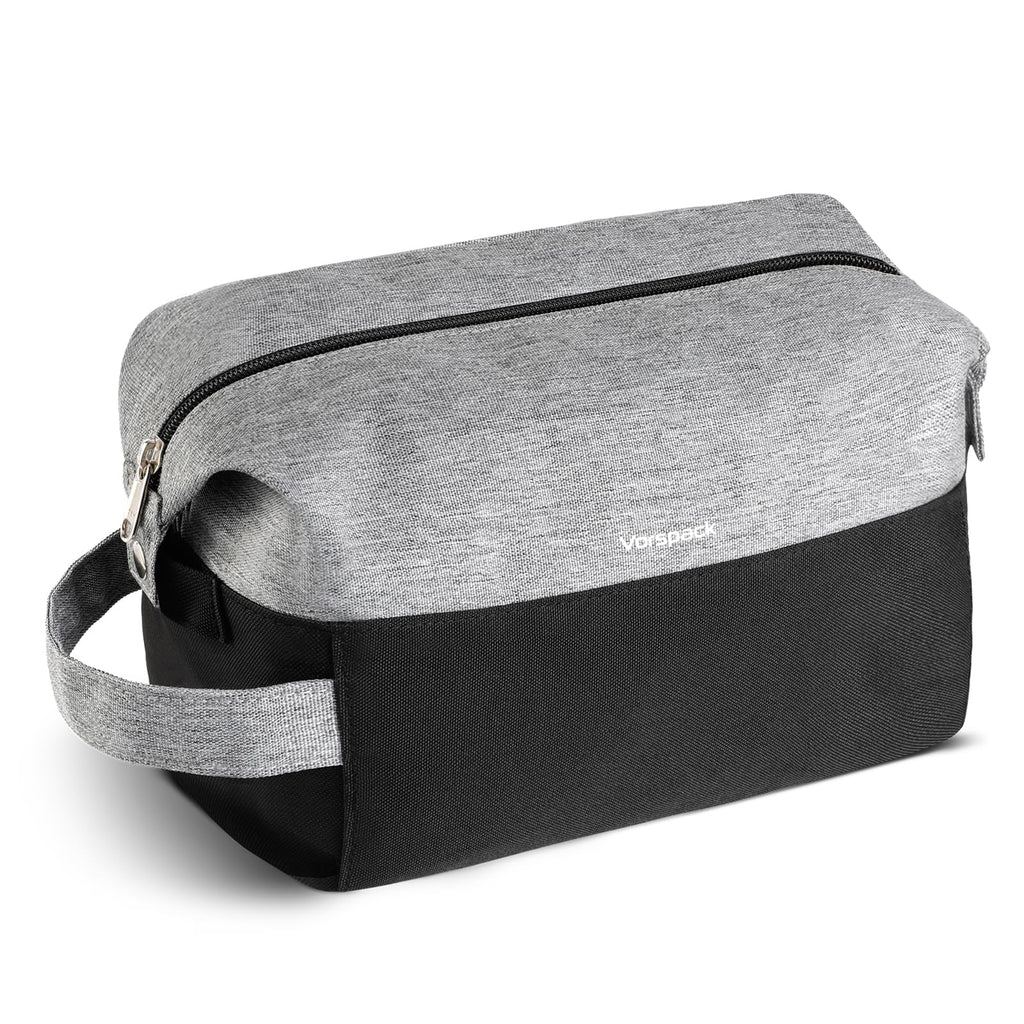 Vorspack Travel Toiletry Bag for Men - Lightweight Mens Toiletry Travel Bag Water Resistant Dopp Kit Shaving Bag for Skincare Toiletries Bathroom Gifts - Black