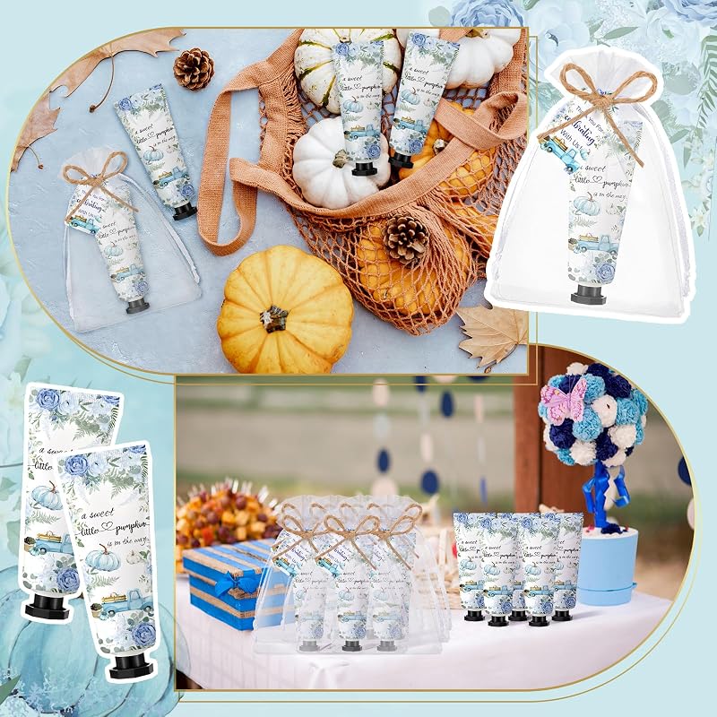 Thanksgiving 48-Set Hand Cream Gift Box, Blue Pumpkin Owl Design