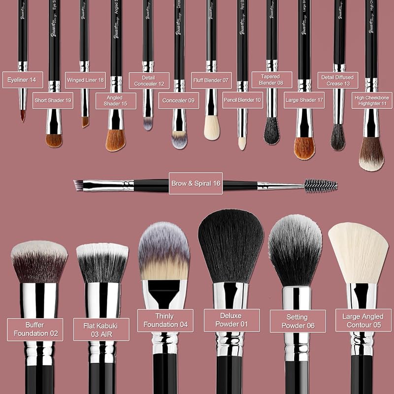 Professional Makeup Brush Set with Holder Case - 19 Pcs