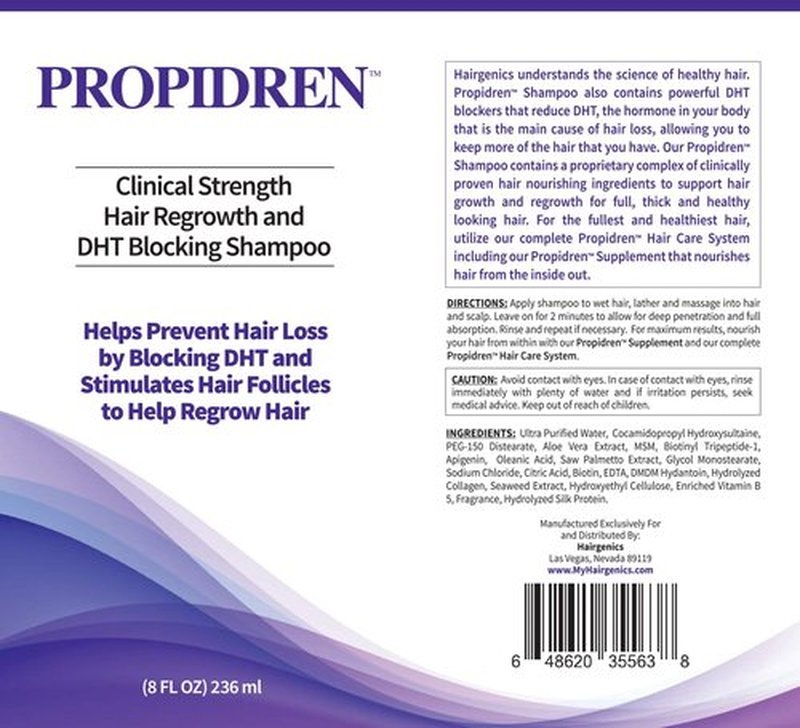 Hairgenics Propidren Hair Growth Shampoo with Biotin, Keratin, and Powerful DHT Blockers to Nourish, Stimulate Hair Follicles, and Regrow Thinning and Balding Hair