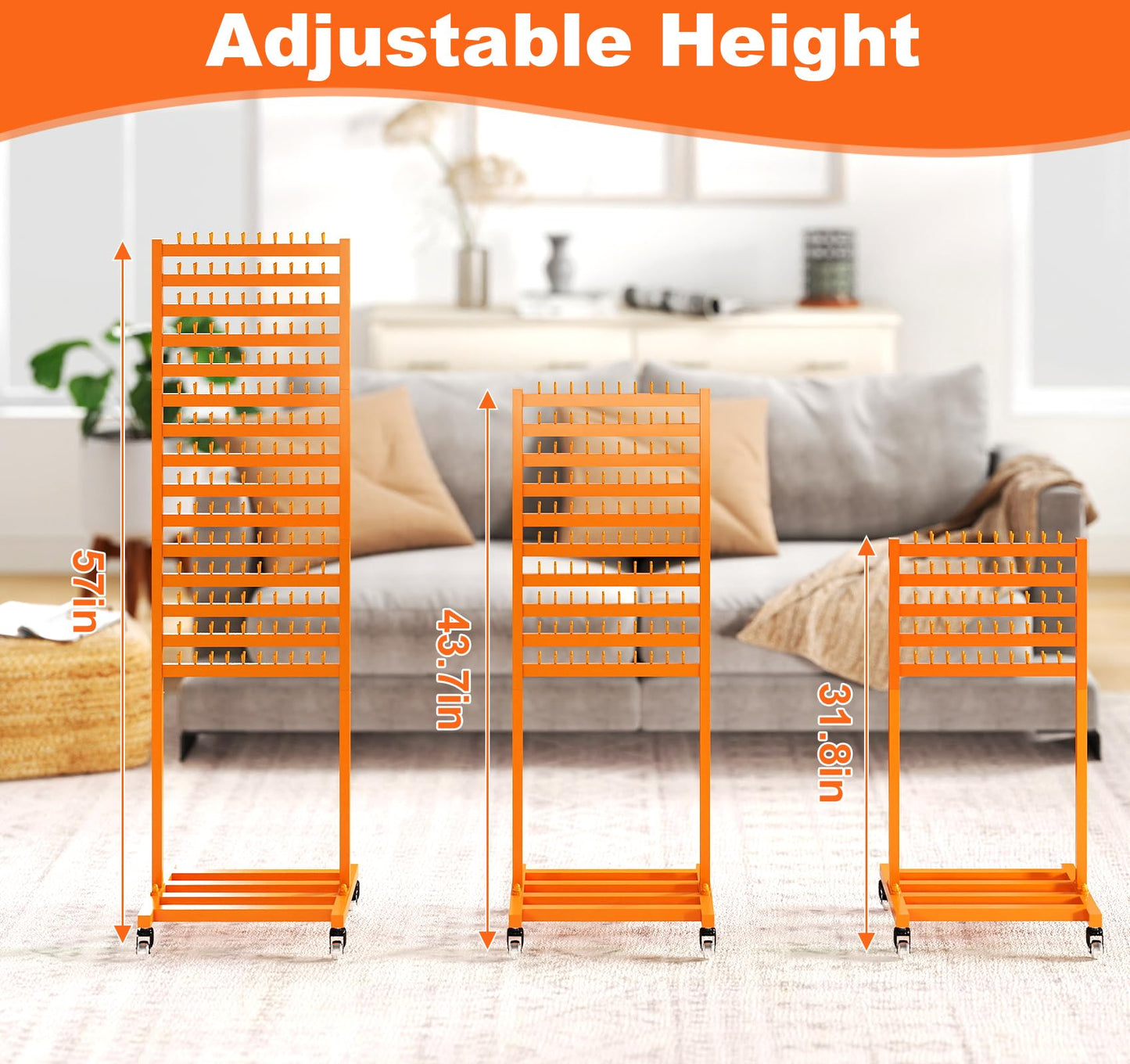 Suuiwau Adjustable Braiding Hair Rack 300 Pegs,2-Sided Metal Braiding Rack Stand with Wheels Hair Separator Braid Rack for Hair Stylist