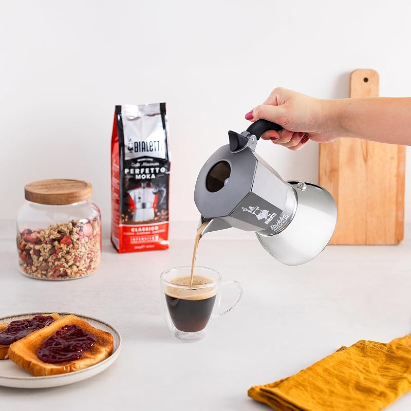 Brikka Induction 4-Cup Coffee Maker - Espresso Bar Style, 170ml, Silver (Variation: 4 tazze+BRIKKA INDUCTION)