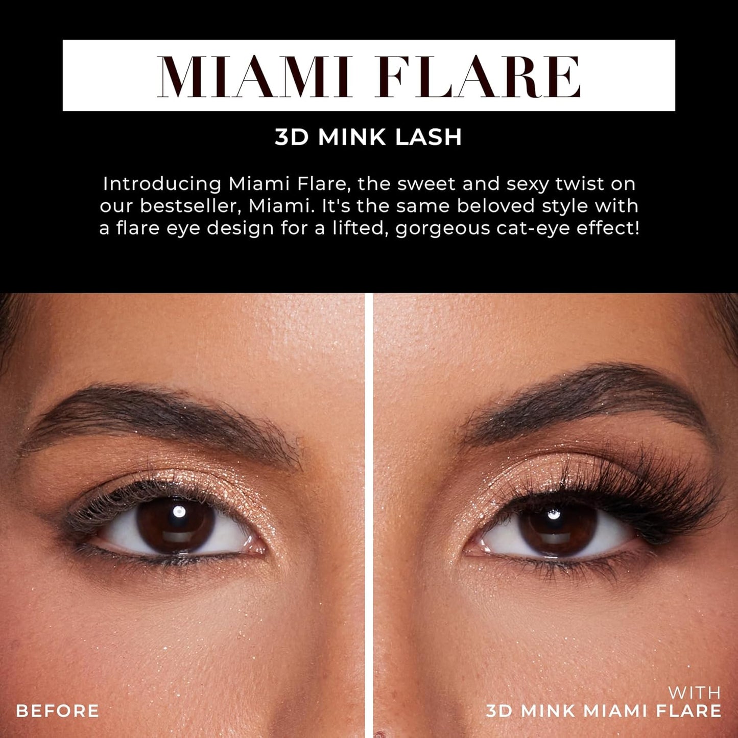 Miami Flare 3D Mink Lashes by Lilly Lashes | Reusable Wispy & Fluffy Strip Eyelashes