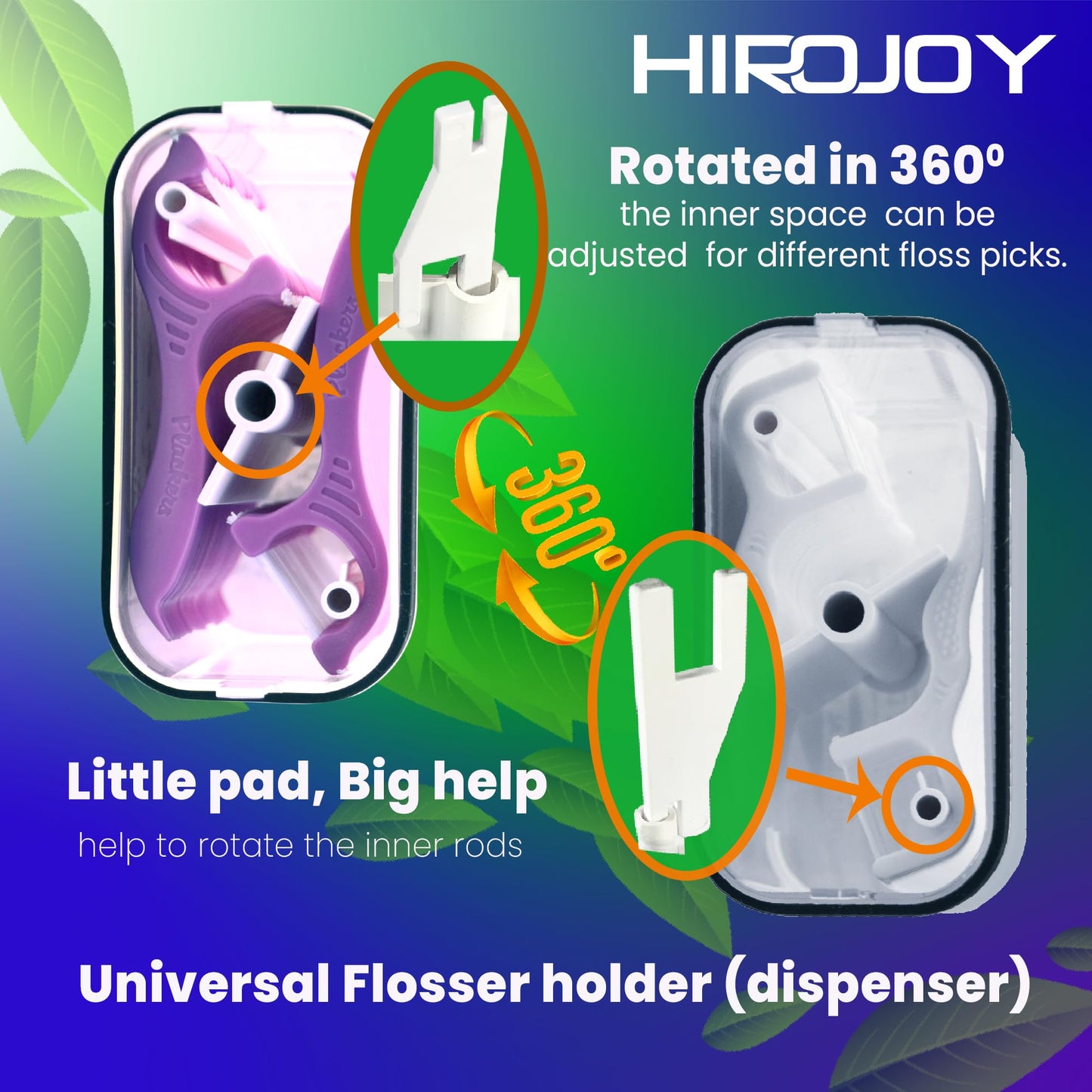 Floss Dispenser refillable, Floss Pick Dispenser for Plackers, Flosser Holder, Portable case for Dental Picks (20 Counts)