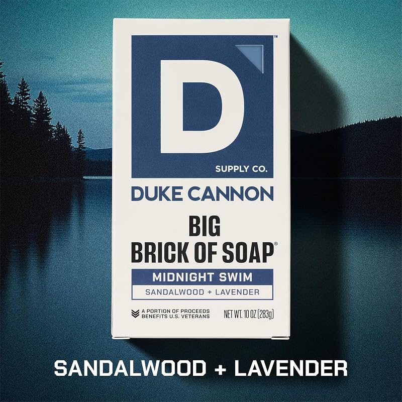 Midnight Swim Duke Cannon Big Brick Soap Bar 10 oz 3 Pack for Men - Variation: Midnight Swim