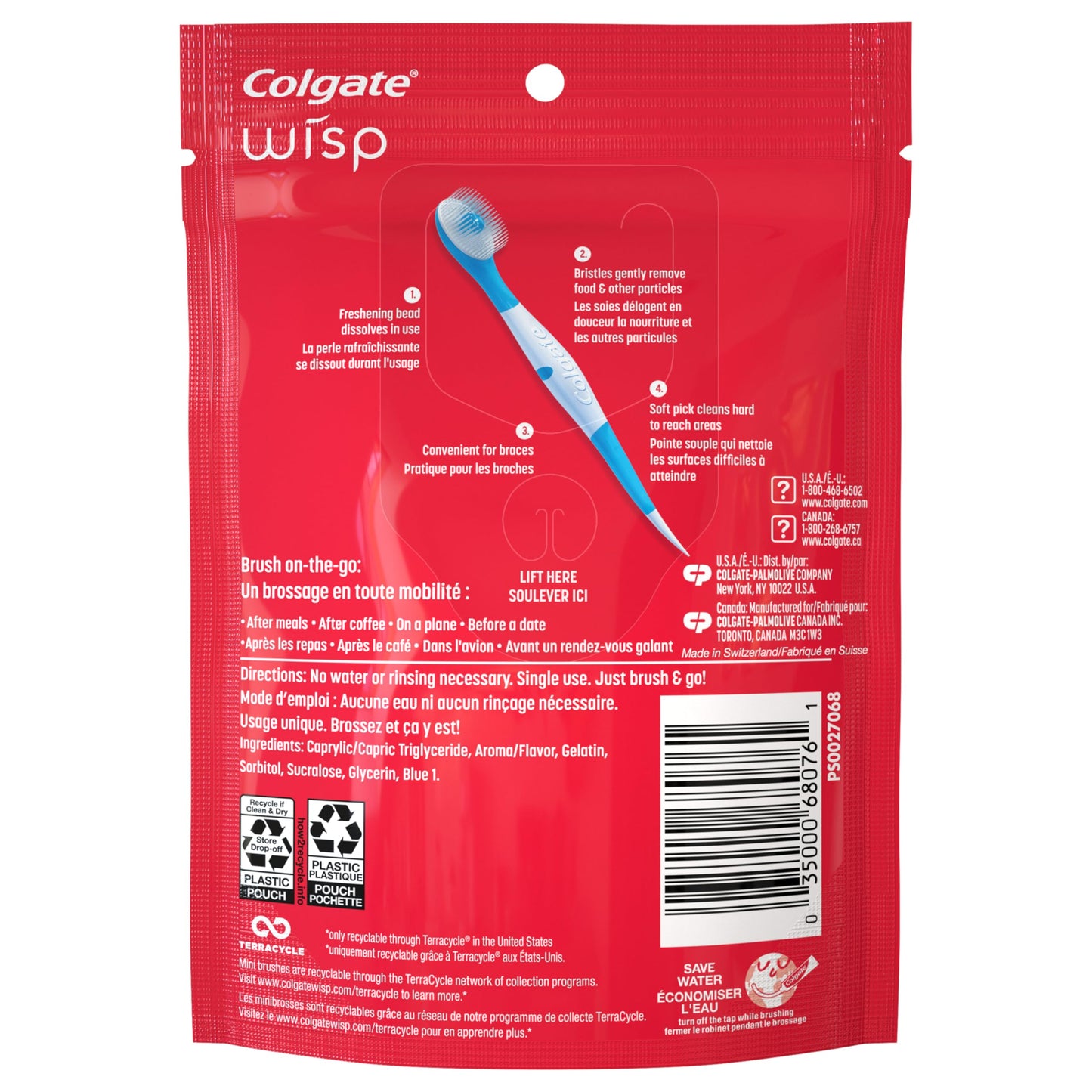Colgate Max Fresh Wisp Disposable Mini Travel Toothbrushes, Peppermint, 24 Count (Pack of 4)