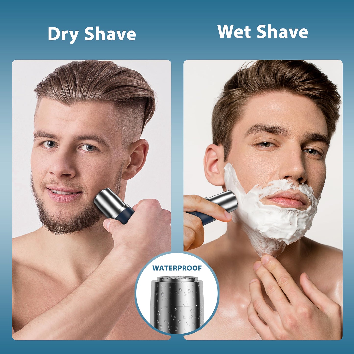 SweetLF Mini Electric Razor, Travel Electric Shaver for Men, IPX7 Waterproof, Painless, Rechargeable, Wet & Dry Shaving,with Floating Head, Type-c Charging,Black