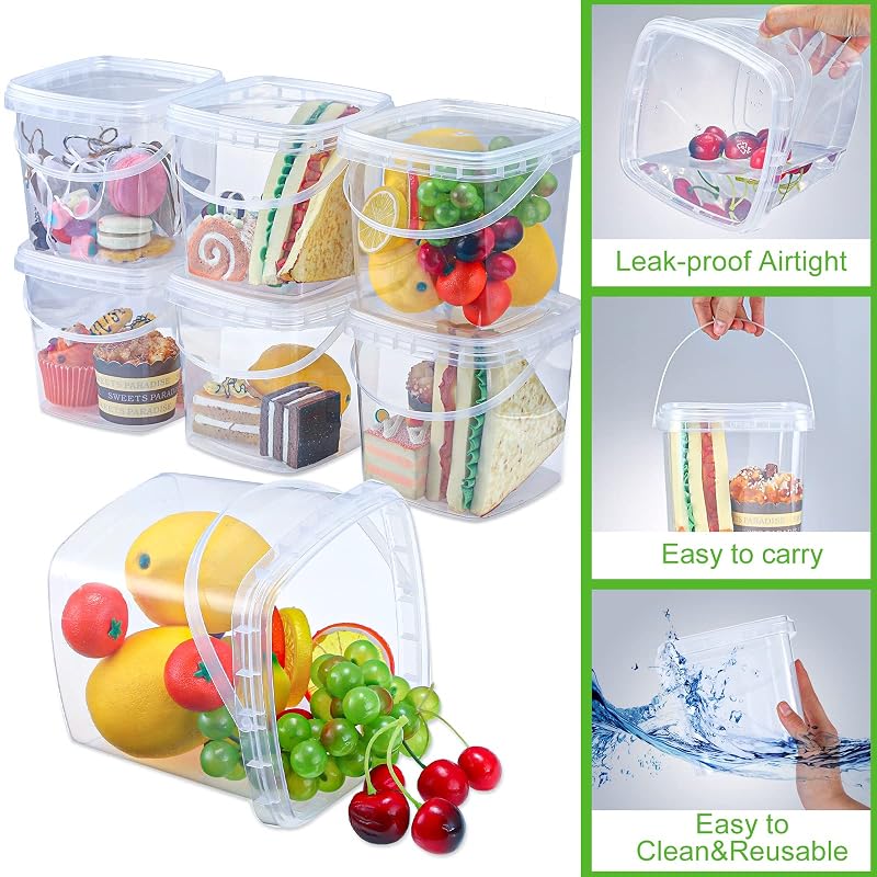 50 Pack 68 Oz Square Deli Containers with Lids - BPA Free Food Storage