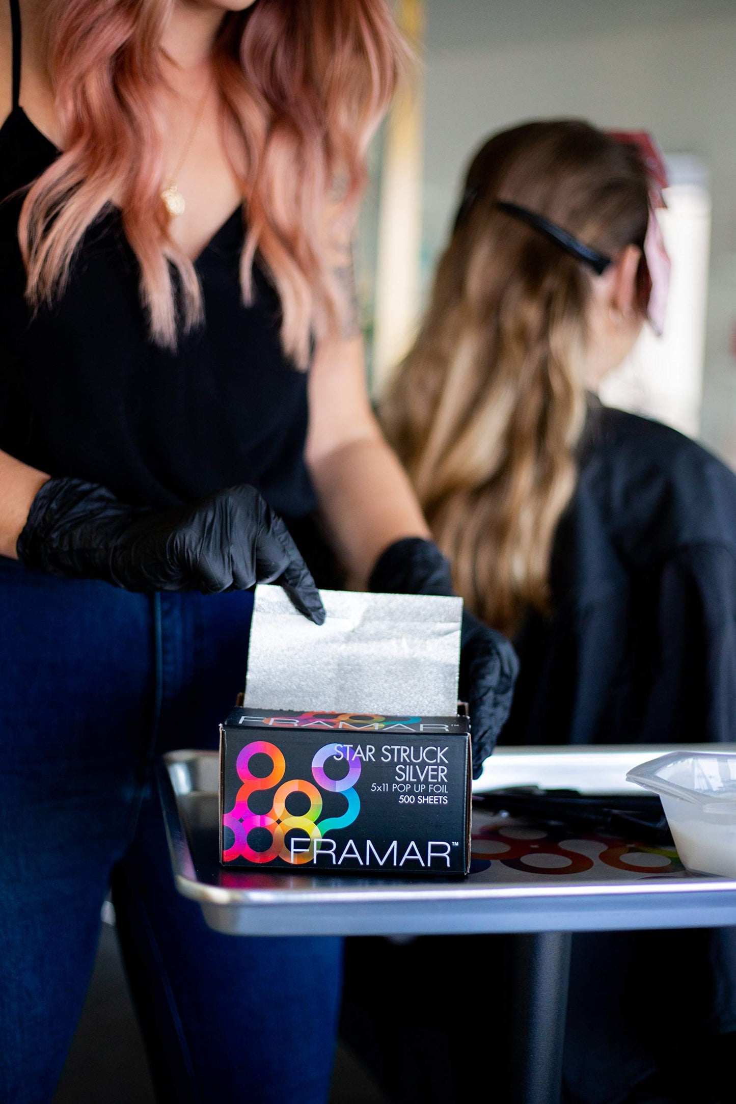 Framar Silver Hair Foils For Highlighting - Pop Up Hair Foil For Hair Highlighting, Highlight Foils For Hair, Aluminum Foil Sheets, Salon Foils For Hair Stylist, Non Slip 500 Pop Up Foil Sheets