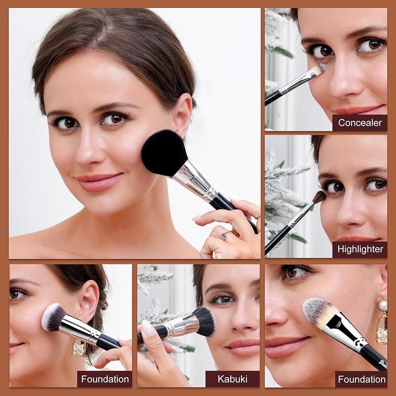 Professional Makeup Brush Set with Holder Case - 19 Pcs