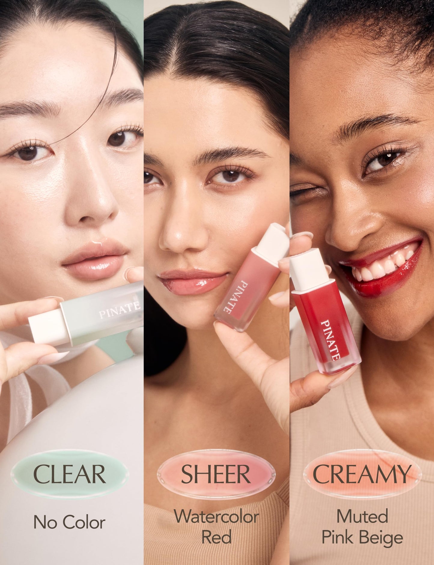 PINATE Natural Bloom Korean Lip Plumper Red Camelia | Moisturizing Lip Booster Plumping Oil Tint Serum Enriched w/Camellia & Safflower Serum| Non-Irritating Color Changing Lip Oil