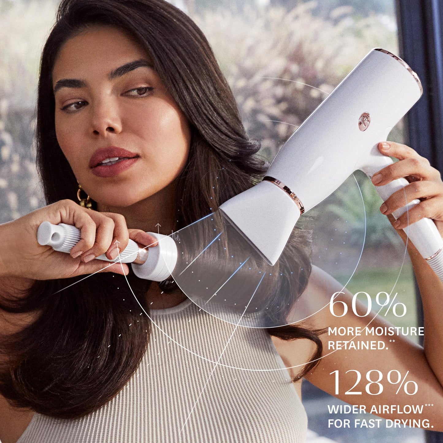 T3 AireLuxe Professional Ionic Hair Dryer and Brush Set, with 5 Heat and 3 Speed Settings, Ion Generator, Cool Shot, Includes Paddle Brush and 2.5" Round Brush