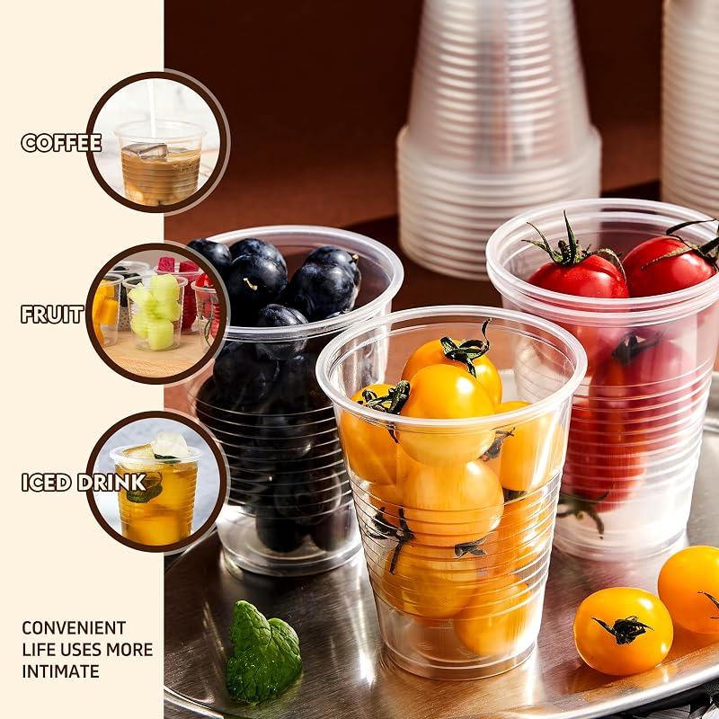 9 oz Plastic Cups, 2000 Pack – Clear Disposable Drinking Cups for Cold Beverages