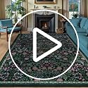 PLHXFR 8x10 Dark Green Floral Washable Area Rug for Living Room & Home