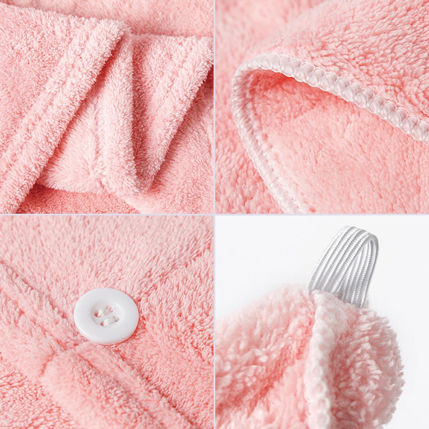 4 Pack Coral Fleece Microfiber Hair Towel，Thickening Hair Towel Wrap for Women，Hairs Drying Towels，25.6 * 9.8 Inch (Pink)