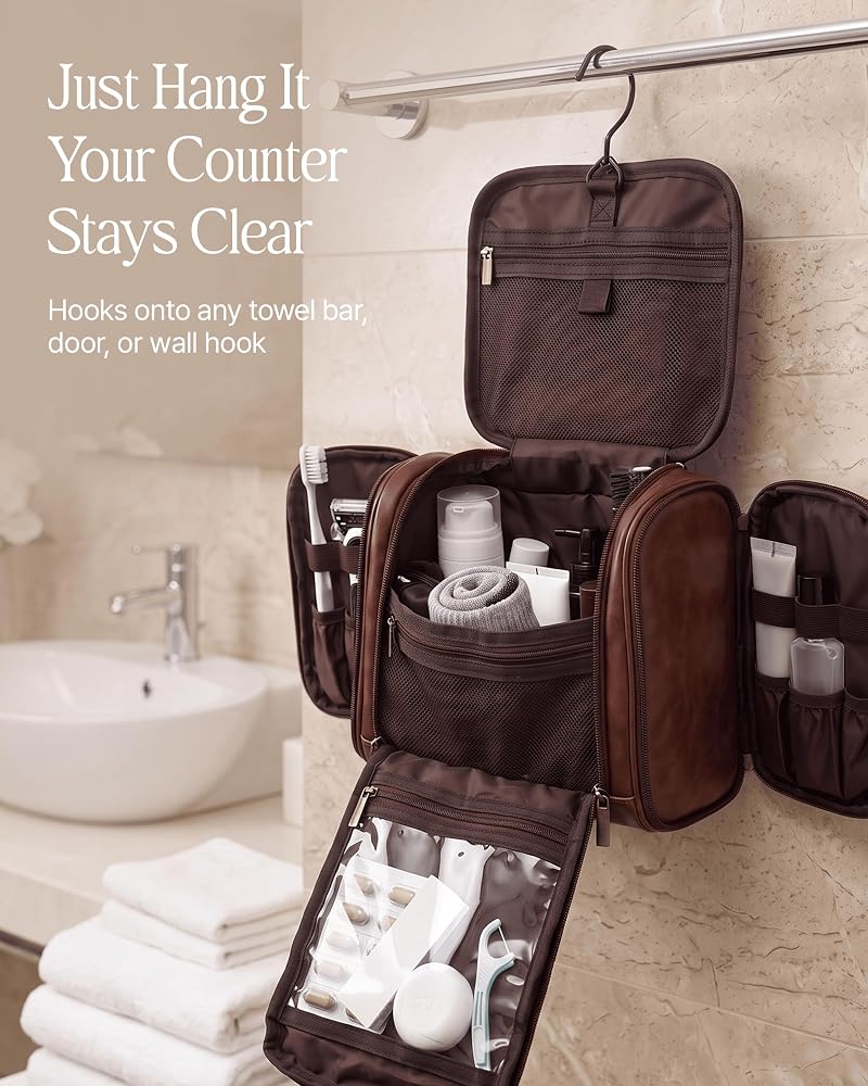 Compact Hanging Toiletry Organizer Bag for Travel