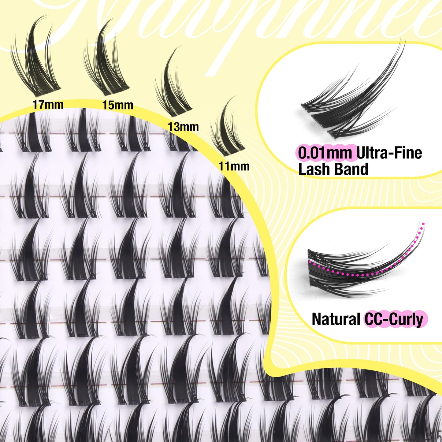 Manga Lash Clusters Anime Eyelash Clusters Spiky Individual Lash Extensions Natural Fairy Cluster Lashes 120 Pcs 11-17MM CC-Curly Cluster Eyelash Extensions Wispy DIY Lash at Home by Mavphnee