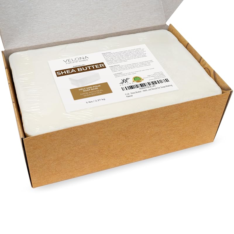 Shea Butter Melt & Pour Soap Base 5 lb - SLS/SLES Free, 80 oz Bundle