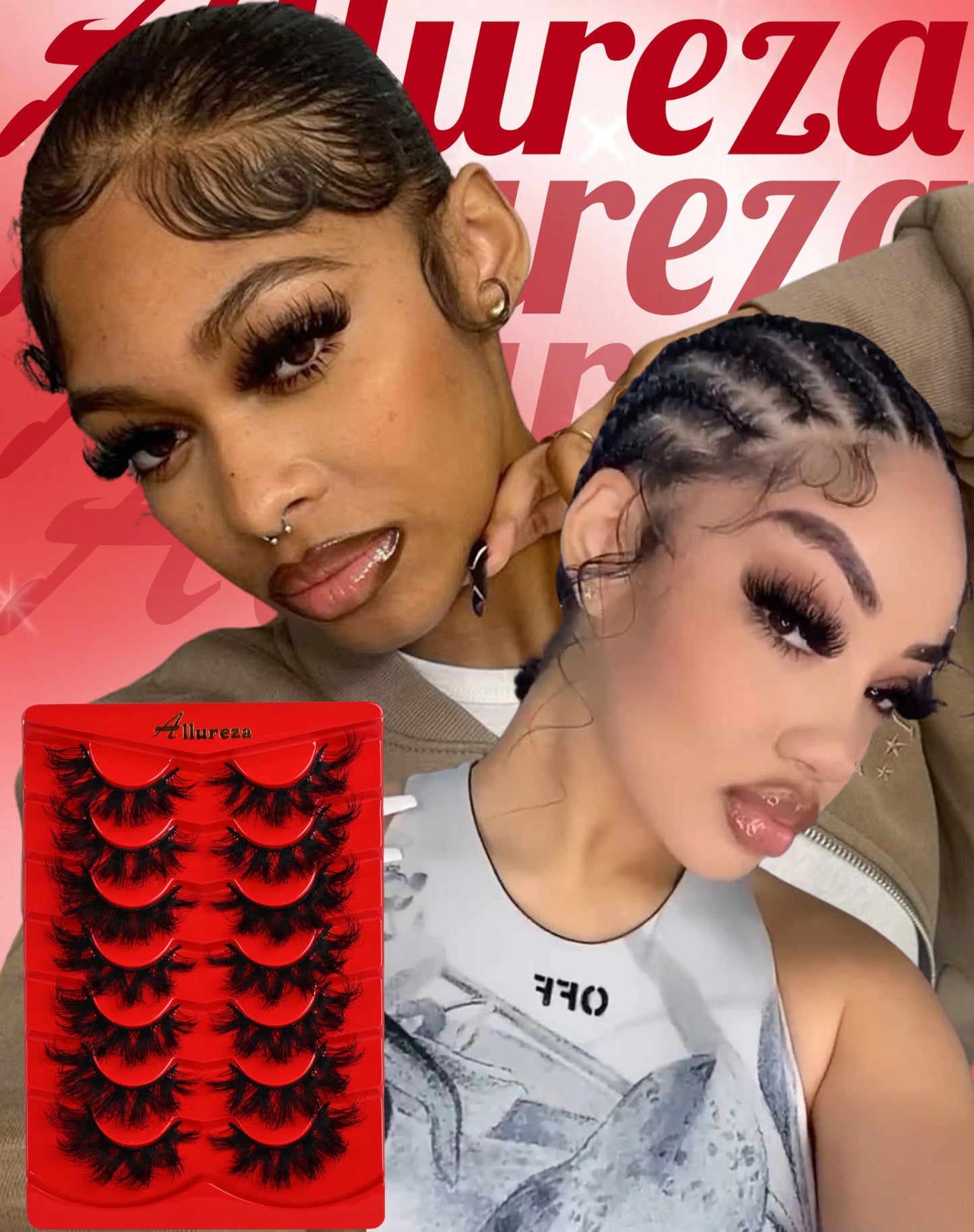 Strip Lashes That Look Like Lash Clusters 12-20mm Fluffy 80D Volume False Eyelashes Wispy Soft Curly Eye Lashes 7 Pairs Waterproof Faux Mink Lashes Big Personality Red Box Lashes, by Allureza