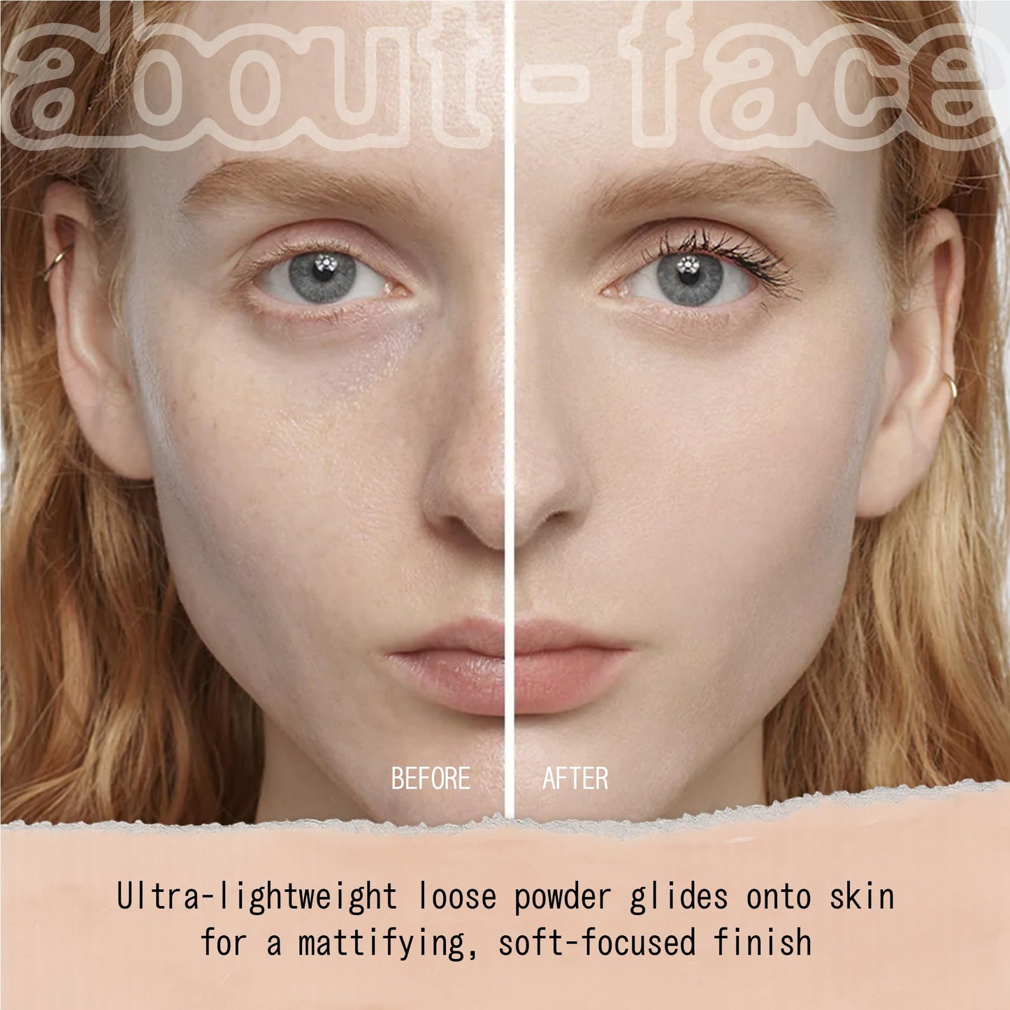 about-face Curtain Call Set & Smooth Loose Powder Finale – Lightweight, Oil-Absorbing Setting Powder with Rice Starch & Corn-Based Talc Alternative – Vegan, Cruelty-Free – 0.35oz (Pink Brightener)