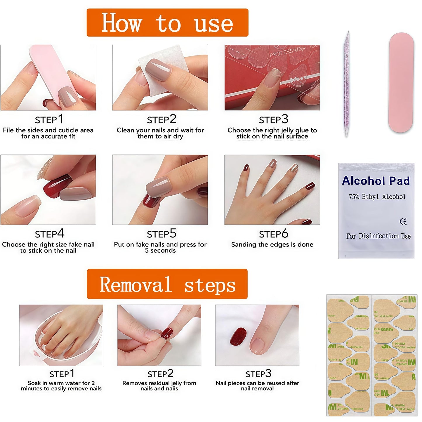 Blue Ocean Press on Nails Medium Almond Beach Starfish Sea Shell with Pearl Design 5D Embossed French Tip Artificial Acrylic Summer Fake Nails for Women Girls Finger Manicure Decorations 24Pcs