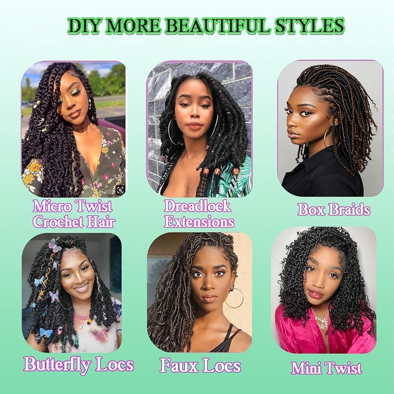 22 Inch Afro Kinkys Bulk Human Hair 100% 4C Dreadlock Extensions, 30g per Pack - Natural Black (Variation: Black+22 Inch-30g)
