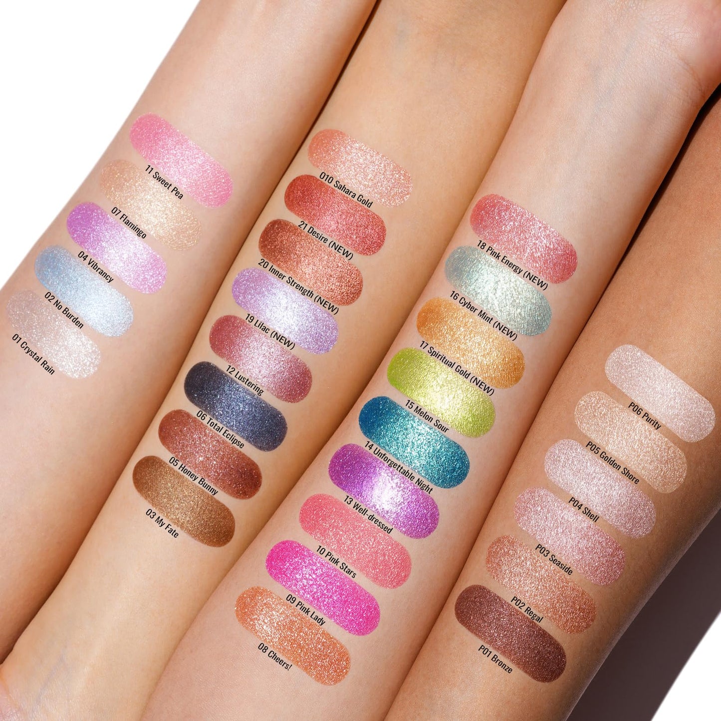 Oulac Cream Eyeshadow also for Highlighter Large Capacity Highly Pigmented Eye Shadow Waterproof &Long Lasting with Moisturizing Formula, Shimmer Glitter Eye Makeup. 6g.P05+17