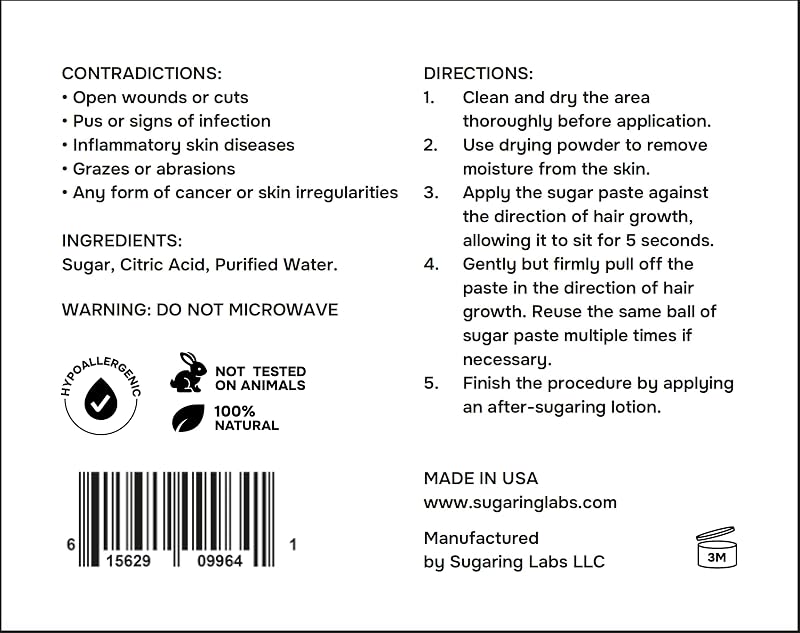 Sugaring Paste Formula Pro Medium for All Hair Types – Brazilian Bikini, Legs, Arms Kit 49 oz