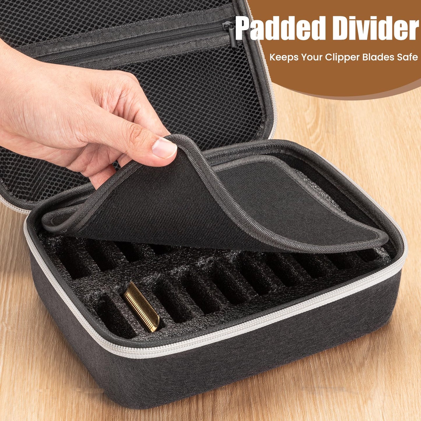 Noverlife Hair Clipper Guard Blades Holder Case, Barber Guard Storage Bag for 20 Metal Blades Hard Storage Travel Case