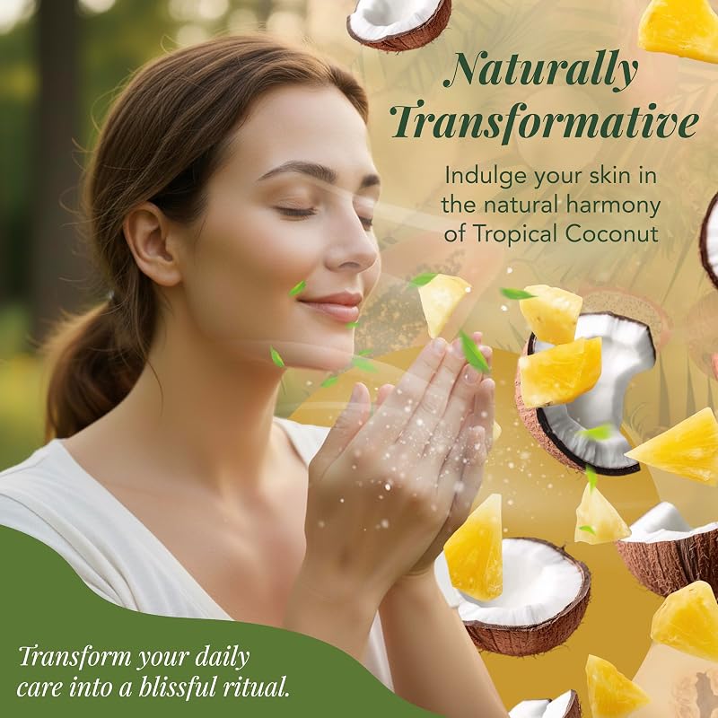 Tropical Coconut Body Lotion & Cream 2-Pack for Dry Skin - Saavy Naturals 8.5 fl oz each