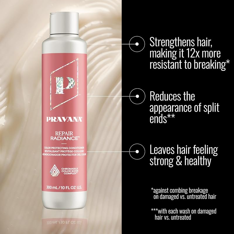 Repair Radiance Conditioner for Damaged Color-Treated Hair | Pravana, 10 Fl Oz