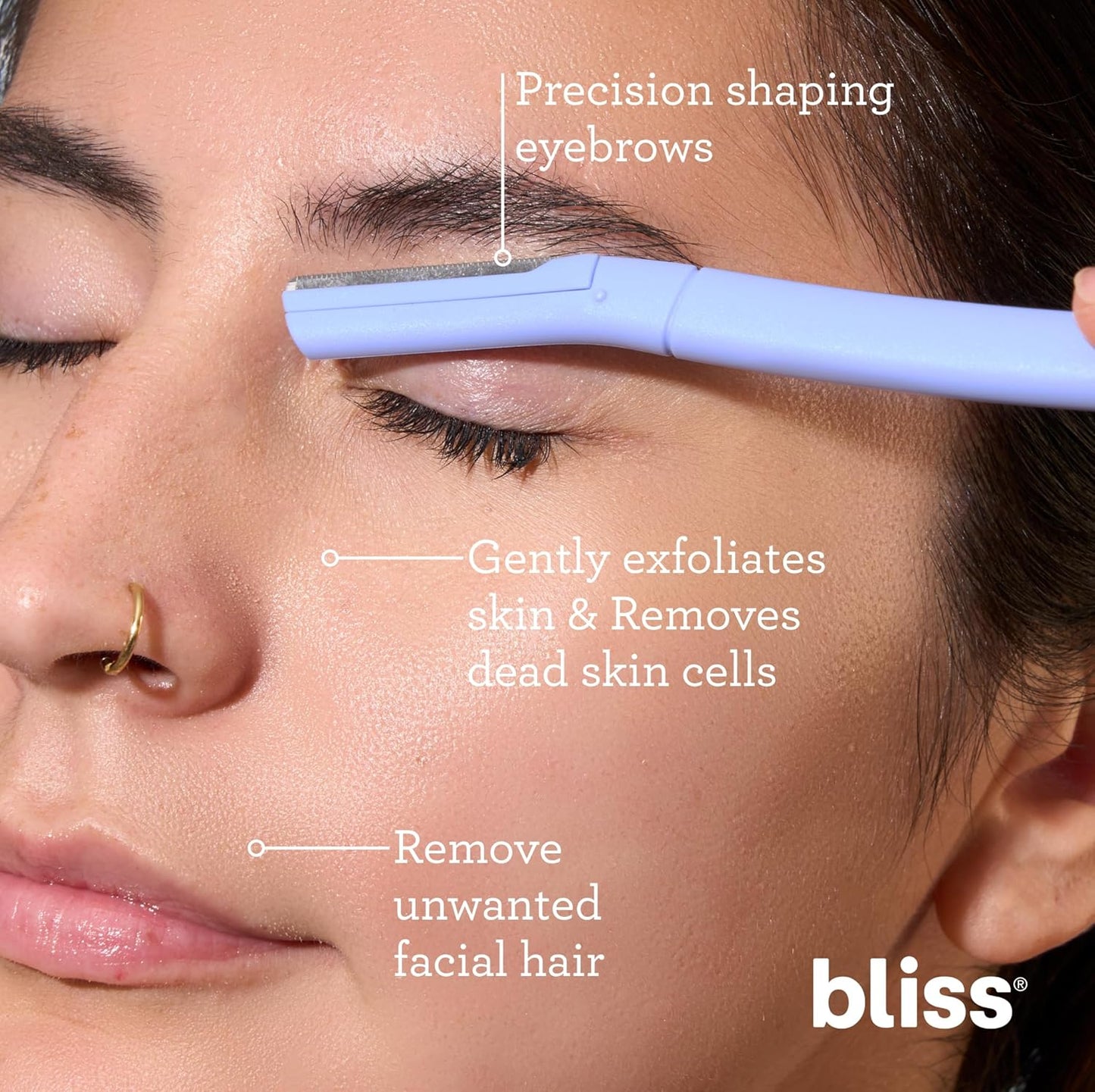 Bliss Dermaplaning Tools 2-Pack | Stainless Steel Facial Exfoliator & Eyebrow Razor