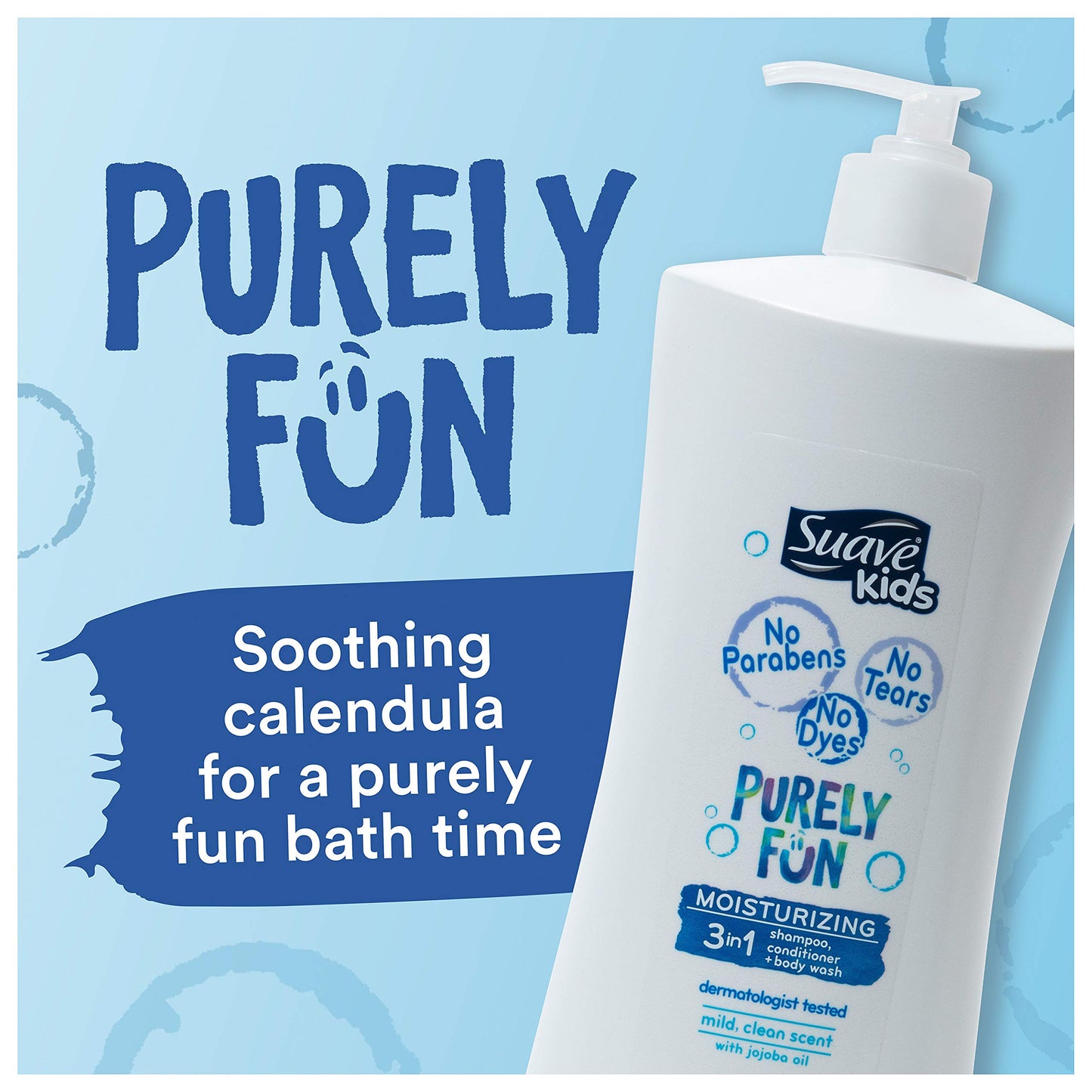 Suave Kids 3-in-1 Shampoo, Conditioner and Body Wash, Purely Fun, 28 Ounce (Packaging May Vary)