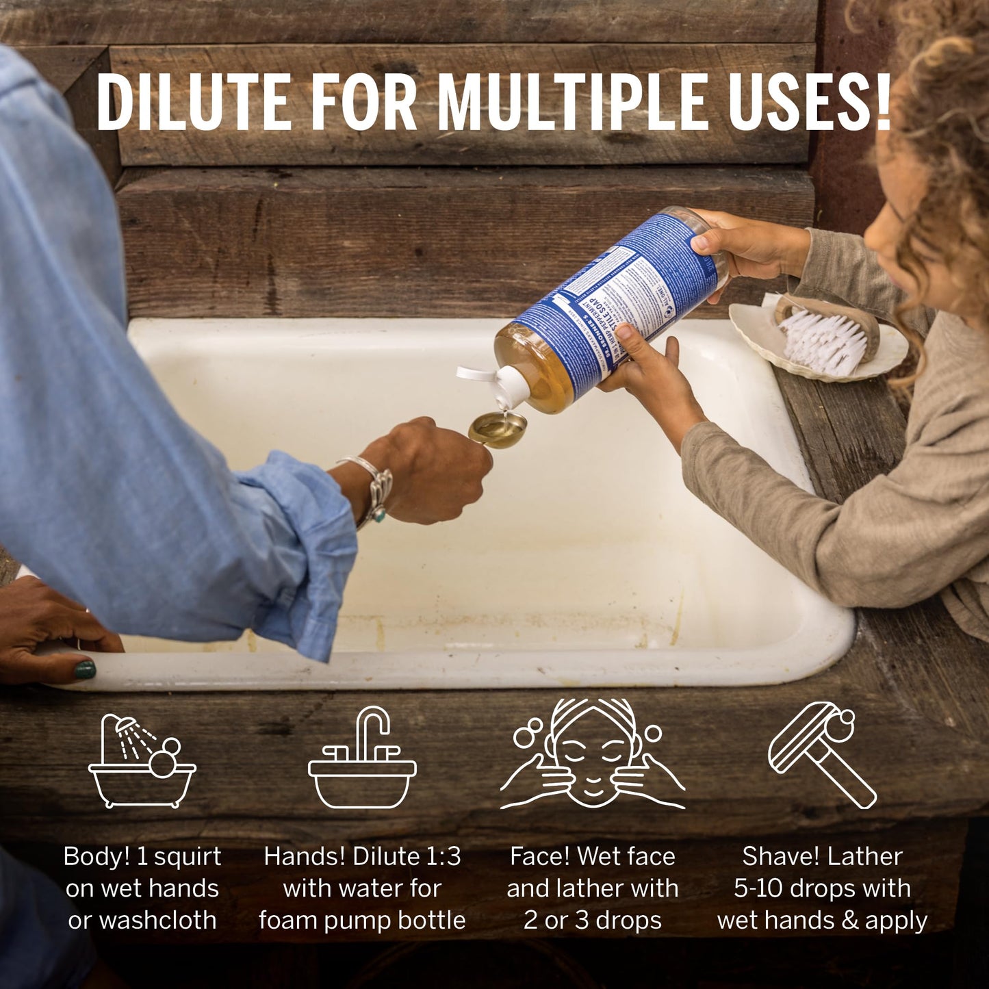 Dr. Bronner's Pure-Castile Magic Liquid Soap - Made with Regenerative Organic Certified Oils- 18-in-1 Uses for Face, Body, Hand, Hair, Laundry & More- Vegan, Non-GMO- Body Wash- Peppermint,32oz