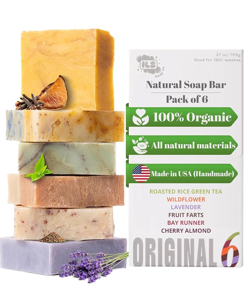 Original 6-Pack All-Natural Handmade Soap Bar for Men & Women – Cold Process, USA