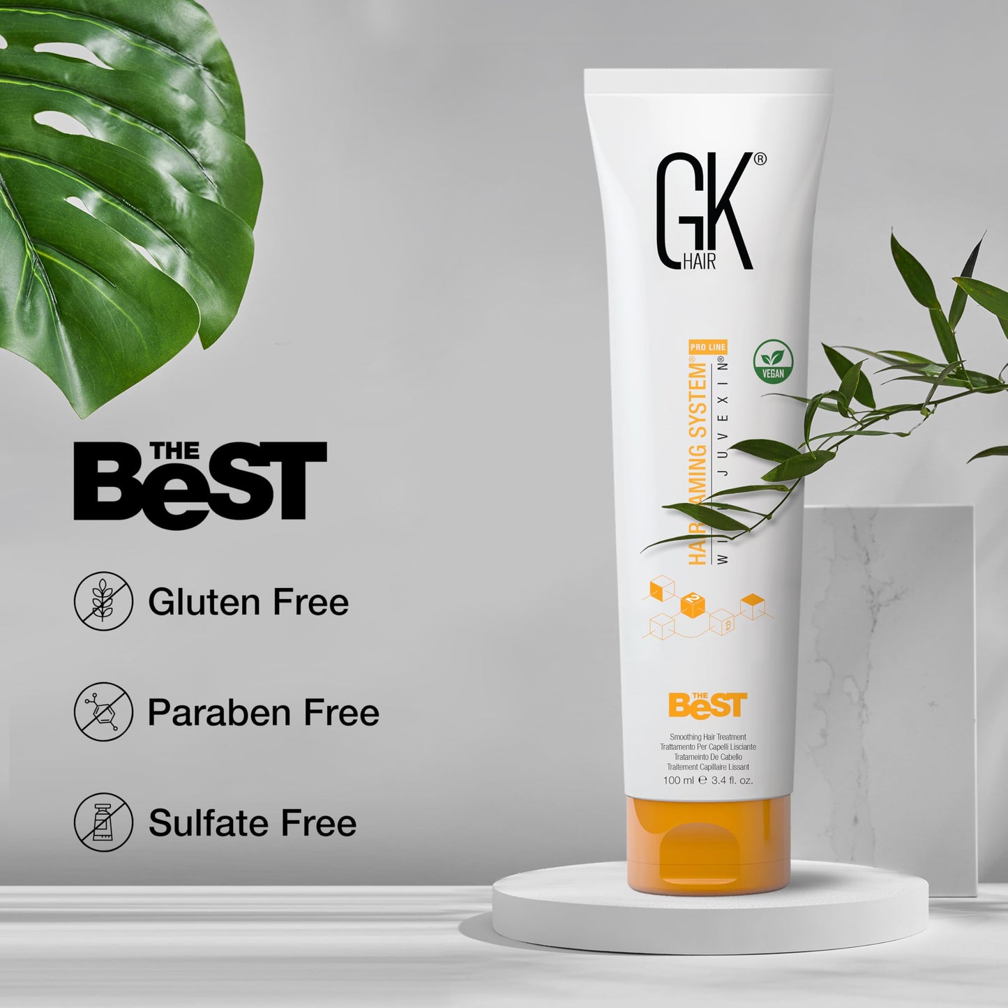 Keratin Hair Treatment Frizz Control Salon Smoothing Long Lasting Cream for All Frizzy Free Curly Dry Damaged - Professional Brazilian Complex Blowout Straightening For Silky Smooth - 3.4 Ounce