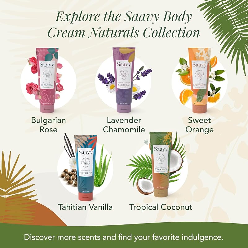 Tropical Coconut Body Lotion & Cream 2-Pack for Dry Skin - Saavy Naturals 8.5 fl oz each