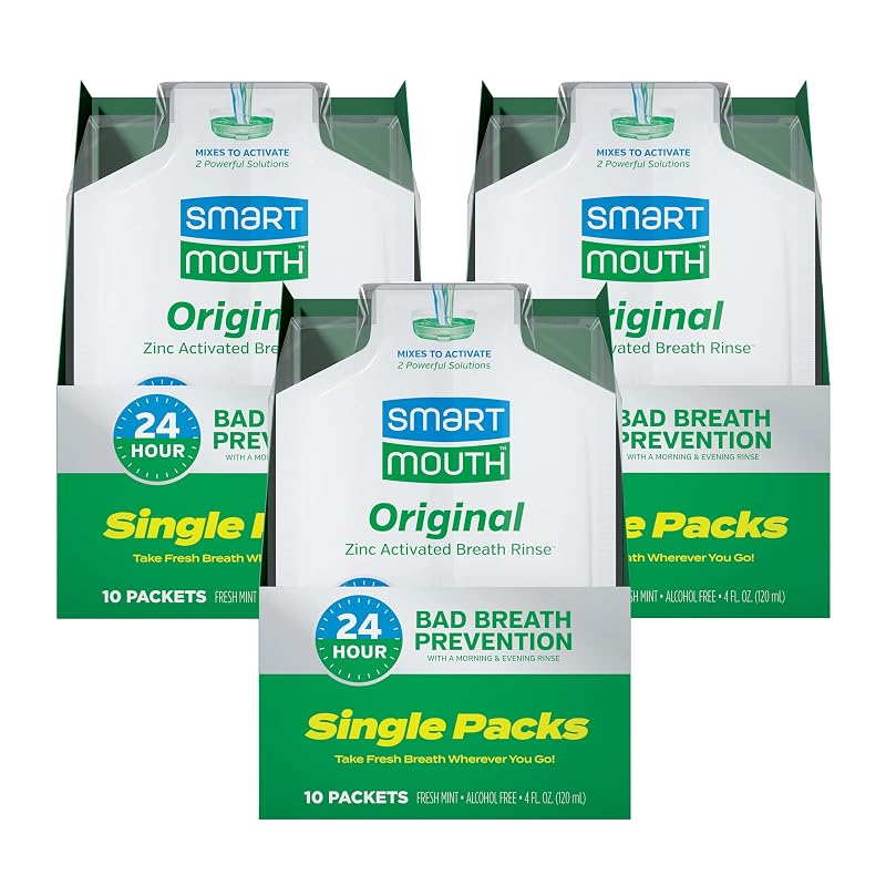 SmartMouth Original Zinc Activated Mouthwash Packets – Single Packs, 10 Count, 3-Pack (Variation 3)