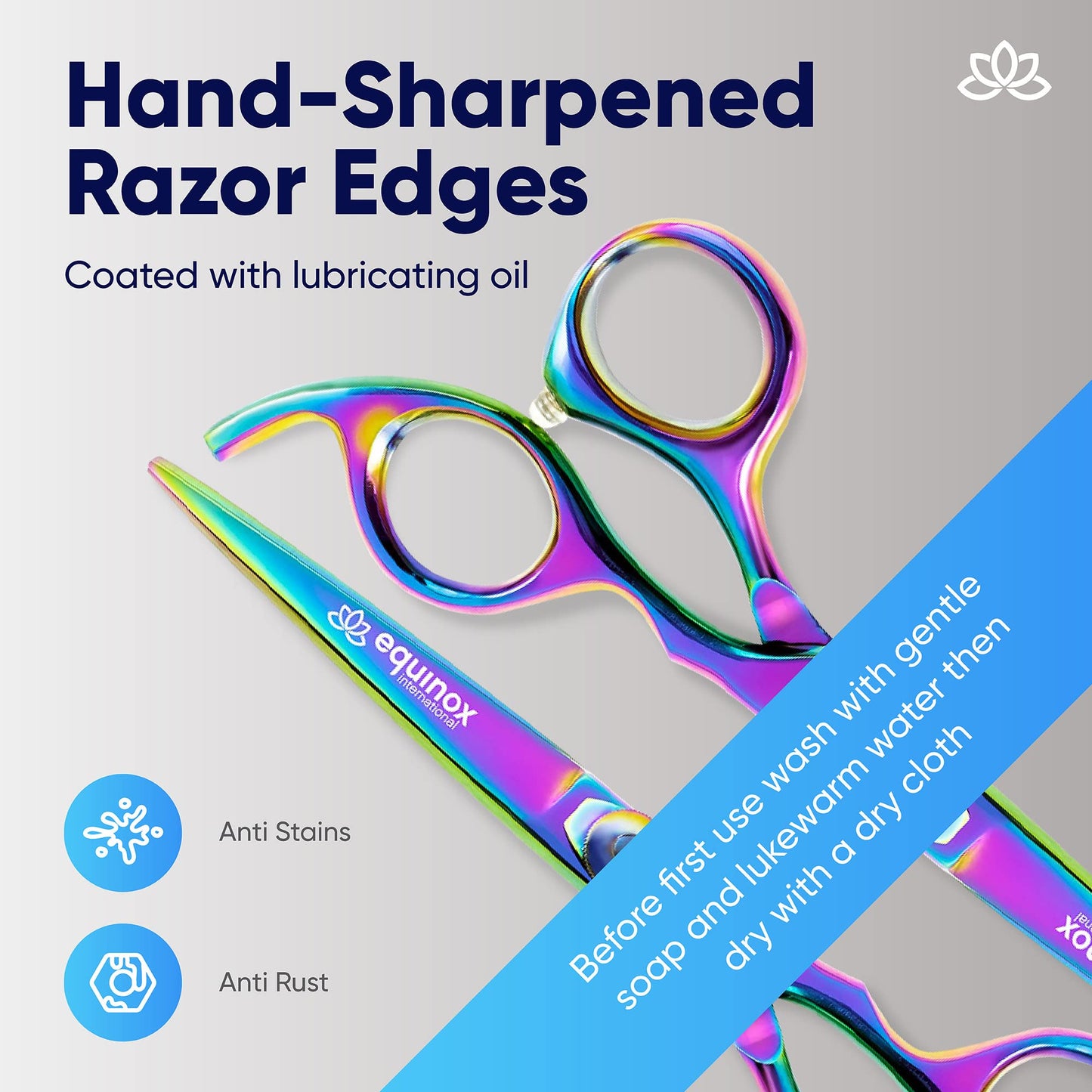 Equinox Razor Edge Series Professional Hair Scissors - 6.5” Premium Japanese Stainless Steel Hair Cutting Scissors, Hair Shears, Hair Razors for Hair Cutting, Barber Accessories & Hair Salon Supplies