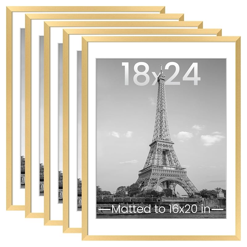 Upsimples 18x24 Picture Frames Set of 5, Gold - Gallery Wall