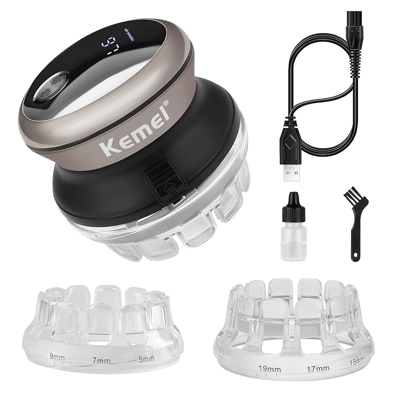 KEMEI Hair Clipper for Men – Silvery Automatic Self-Serve Trimmer, 60 Min USB