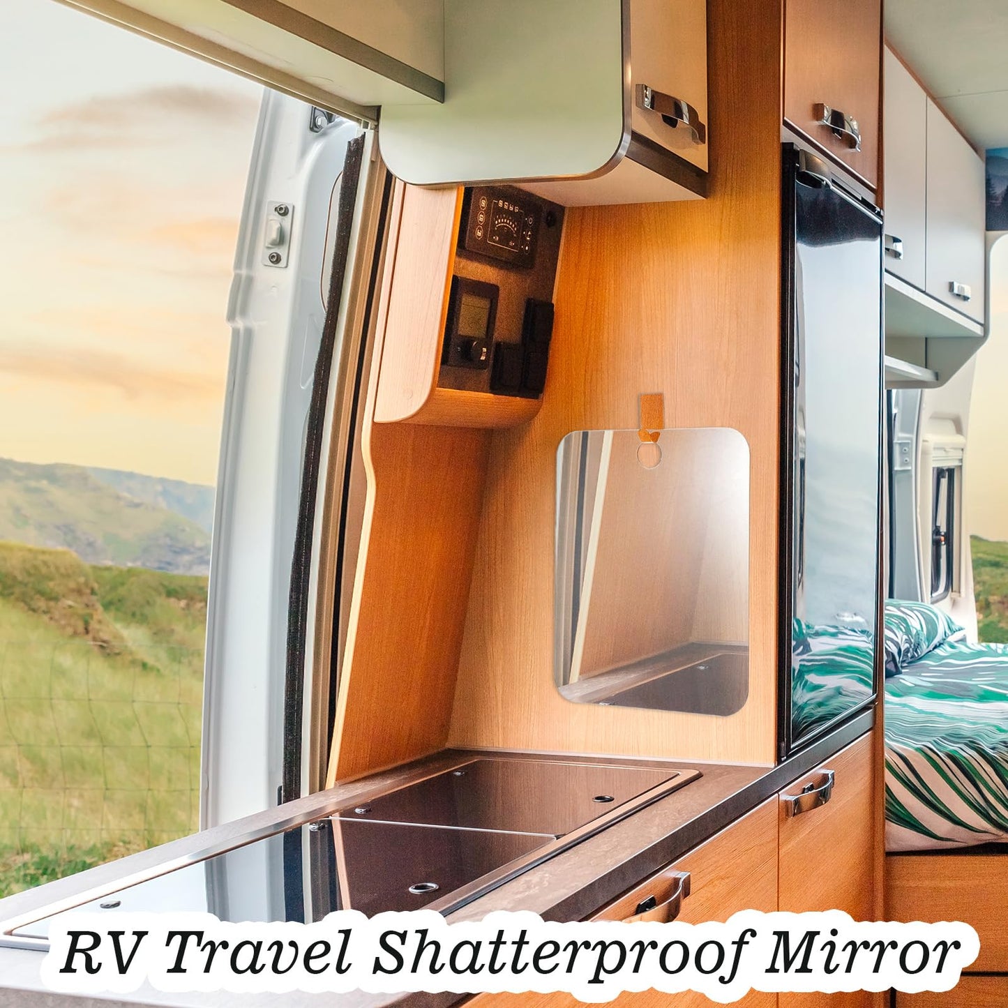 Sorcristy 2 Pack Shower Mirror Set, 9.84x7.87 inches Fogless Shatterproof Acrylic Mirrors, Portable Handheld for Shaving, Travel, Camping, Bathroom Wall Mount (Silver)