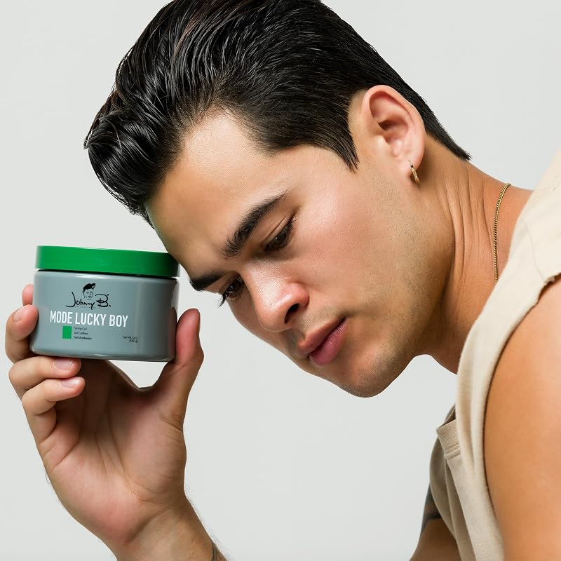 Lucky Boy Styling Gel 32oz – Alcohol-Free Medium-Thick Formula, Green